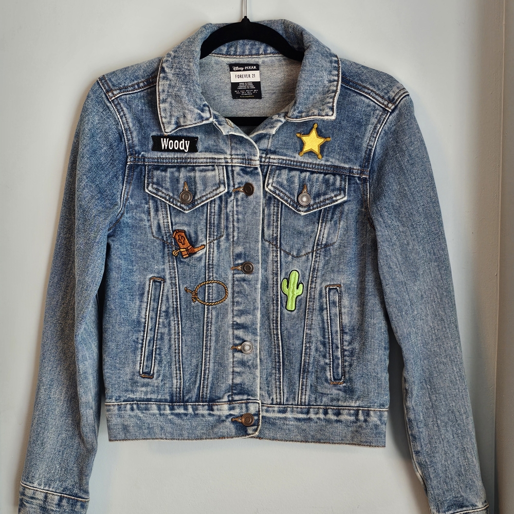 Disney Blue Jean Jacket with Patches